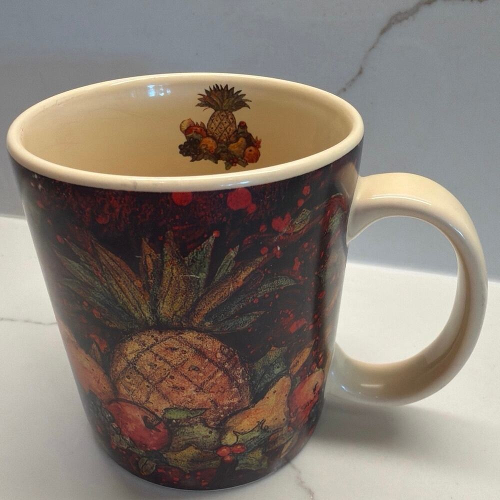 Vintage folk art collector mug Lang Primitives  Above the Fruited Plain